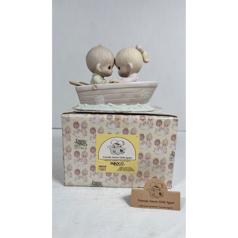 Precious Moments Friends Never Drift Apart 100250 Enesco 1985 Figurine Box Vtg